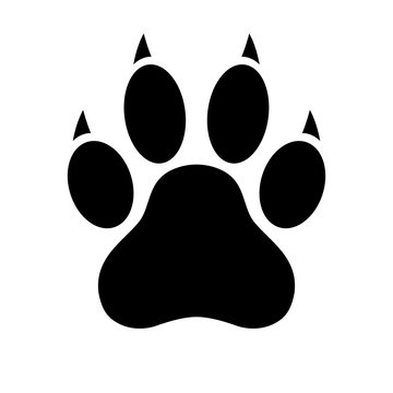 Dog paw print. Paw icon. Flat style. Vector illustration.