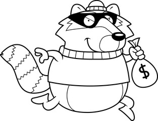 Cartoon Raccoon Burglar