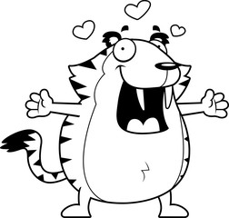 Cartoon Saber-Toothed Tiger Hug