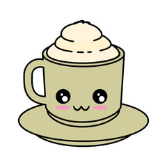 Delicious coffee mug kawaii cute cartoon