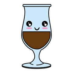 Glass cup isolated kawaii cute cartoon