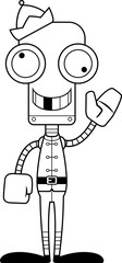Cartoon Silly Xmas Elf Robot