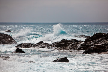 ocean wild beach rocks