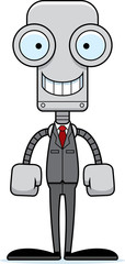 Cartoon Smiling Businessperson Robot