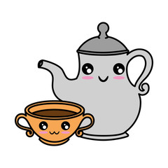 Cute teapot kitchenware kawaii cute cartoon