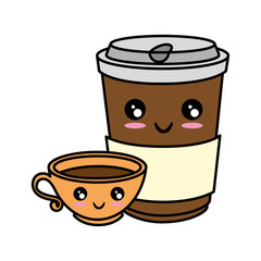 Coffee to go kawaii cute cartoon
