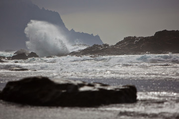 ocean wild beach rocks