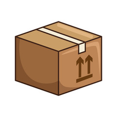 carton box icon over white background vector illustration