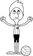 Cartoon Angry Volleyball Player Man