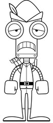 Cartoon Sad Robin Hood Robot