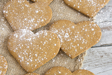 Butter Cookies with Heart Shape.