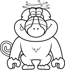 Cartoon Stupid Baboon