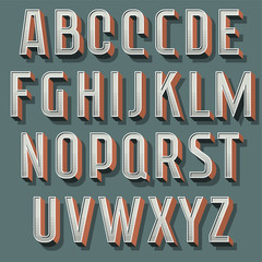 Decorative vintage font. Condensed letters