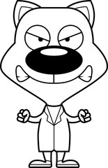 Obraz na płótnie Canvas Cartoon Angry Doctor Kitten