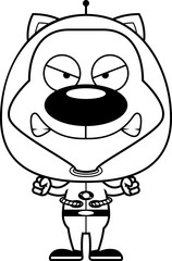 Cartoon Angry Spaceman Kitten
