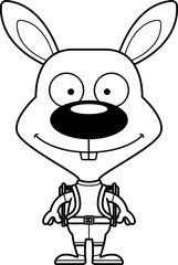 Fototapeta na wymiar Cartoon Smiling Hiker Bunny