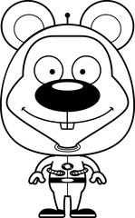 Cartoon Smiling Spaceman Mouse