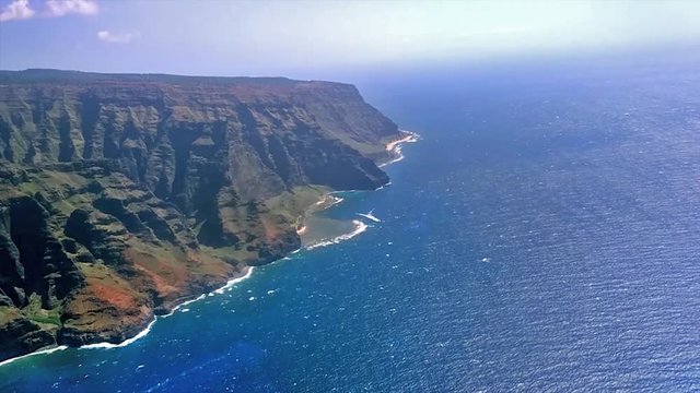 Aerial view of the Napali coast, Kauai, Hawaii