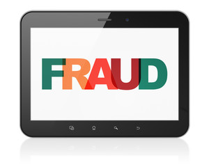 Fototapeta premium Security concept: Tablet Computer with Fraud on display