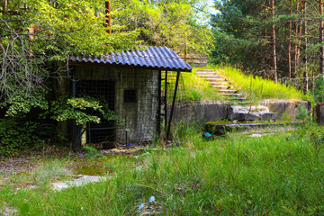 The old abandoned guard town of soldiers in the zone. Dead military unit. Consequences of the...