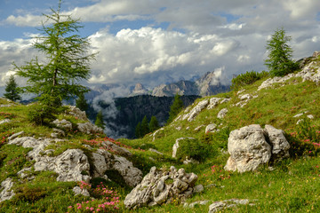 Unterwegs auf dem Dolomiten Höhenweg 1, Alta Via 1, Italien