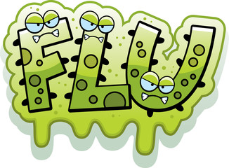 Cartoon Slimy Flu Bug Text