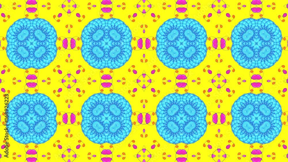 Poster animated kaleidoscope pattern looping without breaks