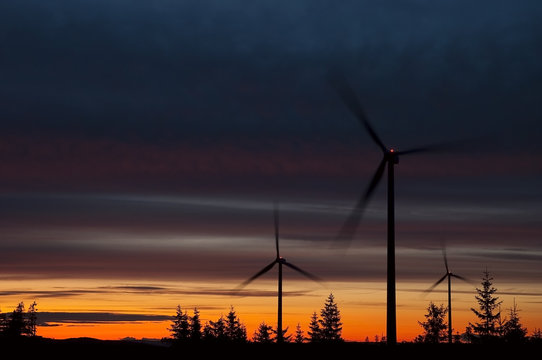 Wind turbine in the night