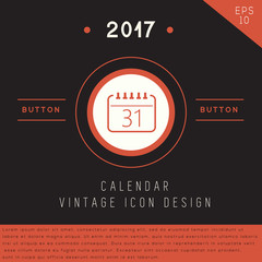 Calendar icon design on modern flat background