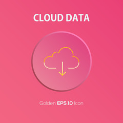 Cloud data icon design on modern flat background