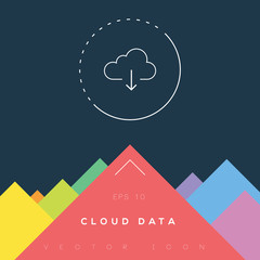 Cloud data icon design on modern flat background