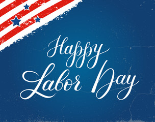 Happy Labor day vector lettering