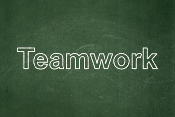 Obraz premium Business concept: Teamwork on chalkboard background