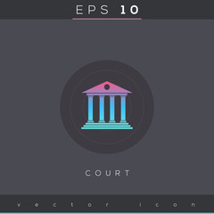 Court icon design on modern flat backgro