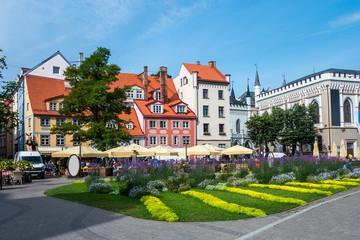 Livu square, Old town of Riga, Latvia