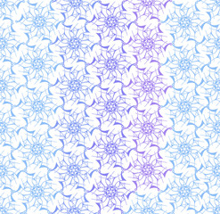 Ornate blue seamless geometrical patterns. Lace pattern vector