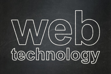 Web development concept: Web Technology on chalkboard background