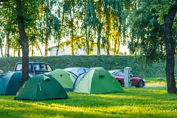 Tents Camping area in beautiful natural place