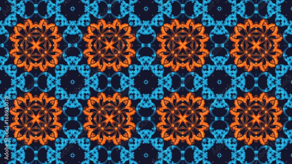 Poster animated kaleidoscope pattern looping without breaks