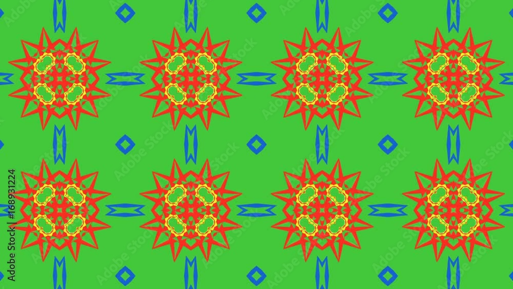 Poster animated kaleidoscope pattern looping without breaks