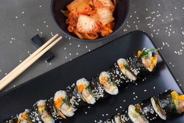 Kimbap korean rolls with tuna fish
