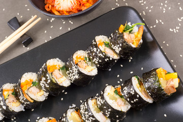 Kimbap korean rolls with tuna fish