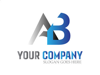 Letter AB Modern Logo Design Vector