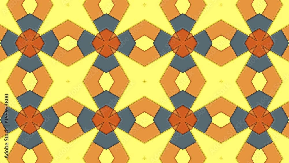 Poster animated kaleidoscope pattern looping without breaks
