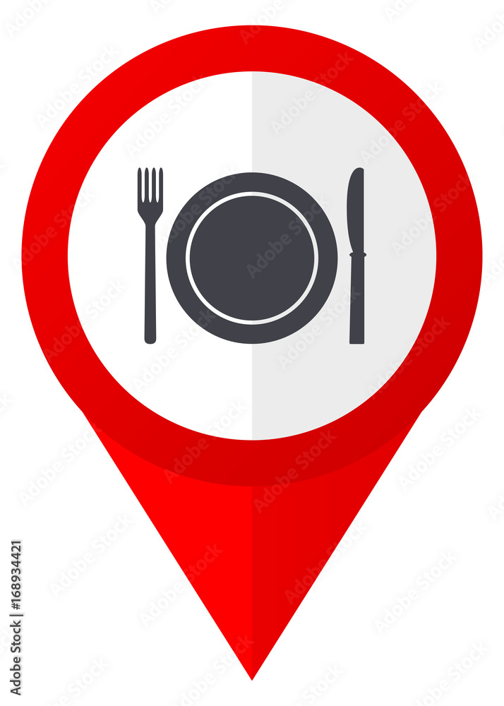 Poster Recycle red web pointer icon. Webdesign button on white background.