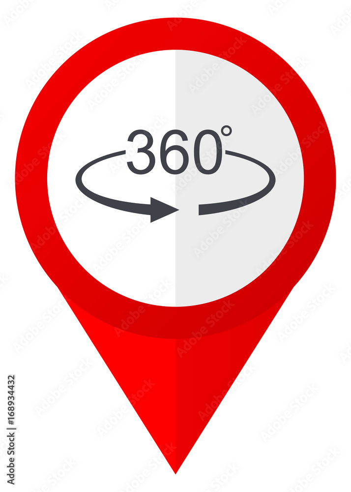 Fototapete recycle red web pointer icon. webdesign button on white background.