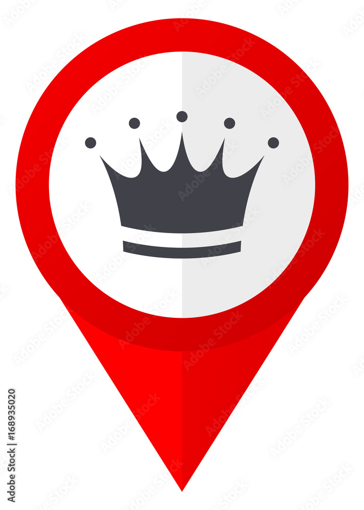 Fototapete Crown red web pointer icon. Webdesign button on white background.