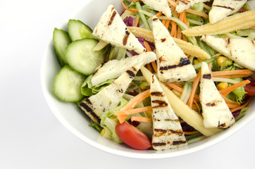  grilled hellim cheese mediterranean salad