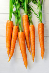 A bunch of carrots on white background