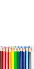 Obraz premium Coloured pencils isolated on the white background.